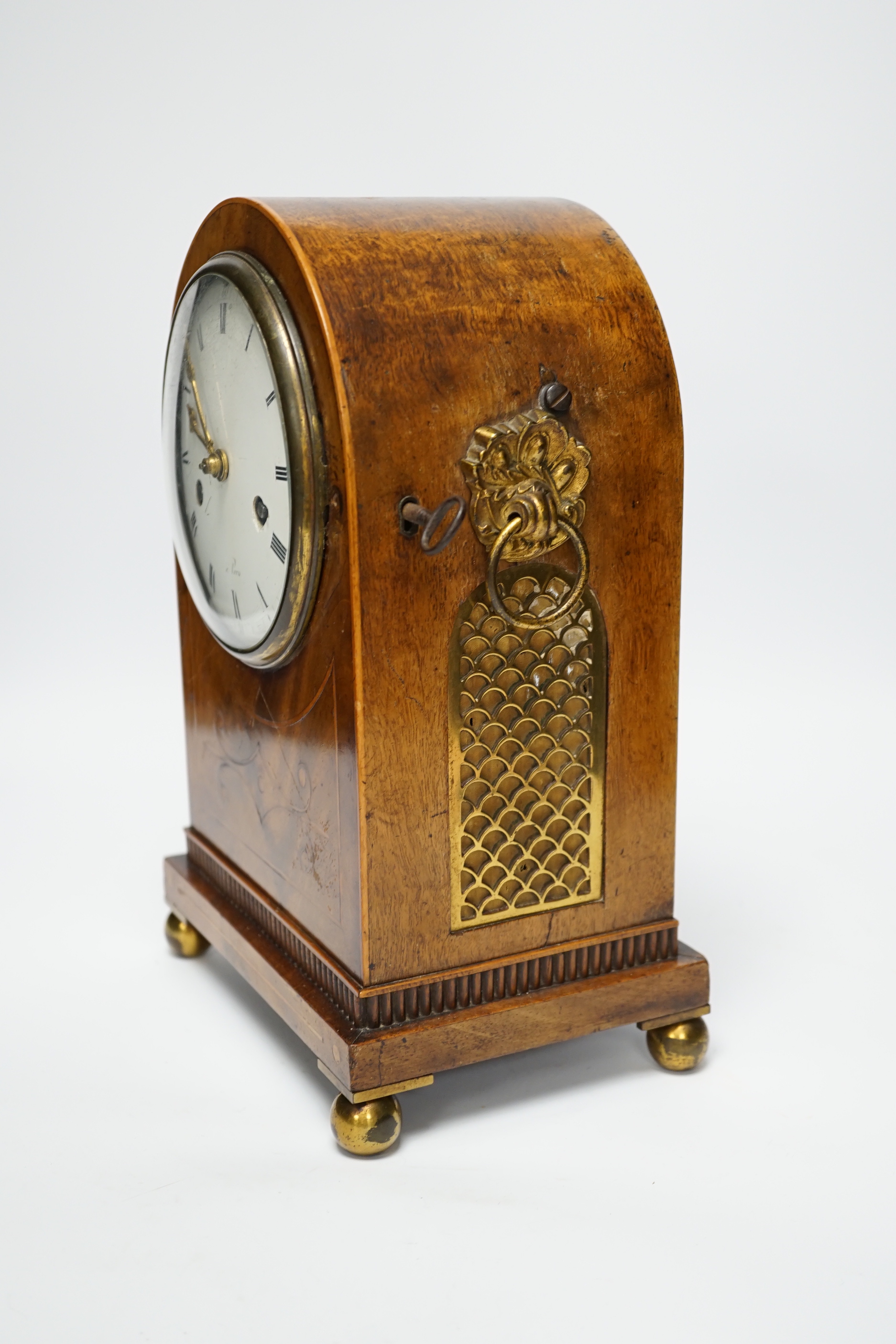 A 19th century French mahogany mantel clock, 28.5cm